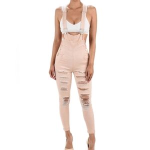 American Bazi Destroyed Skinny Overalls *NWT*